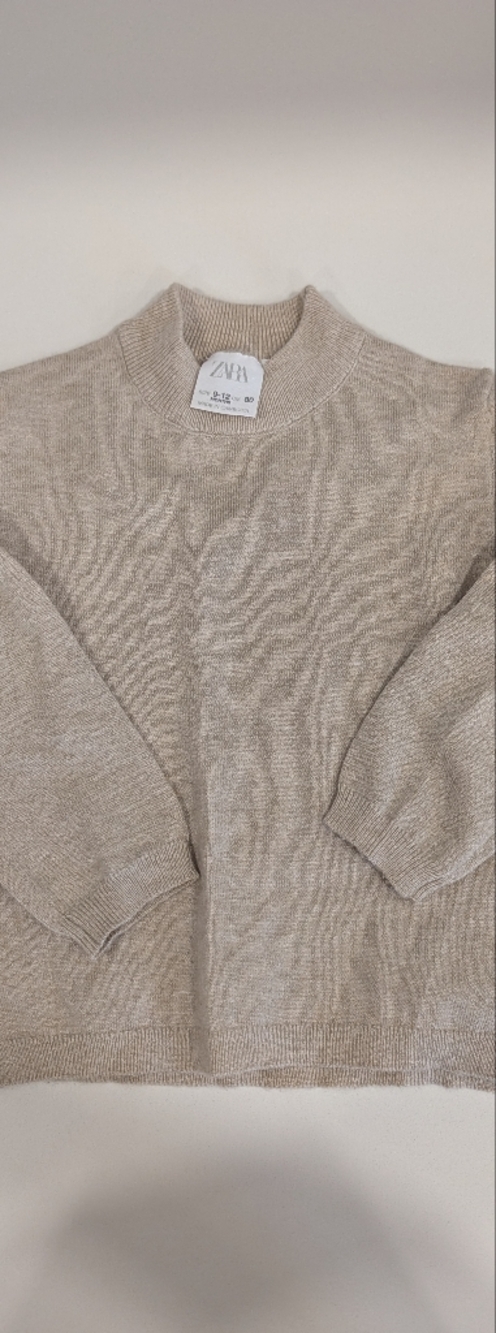 Kids Zara 9-12m Crewneck Sweater in Beige
